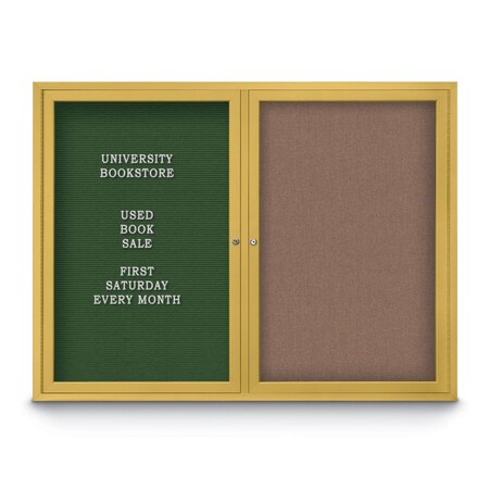 United Visual Products Corkboard, 18"x24", Dark Spruce/Bronze UV401PLUS-BRONZE-DRKSPR